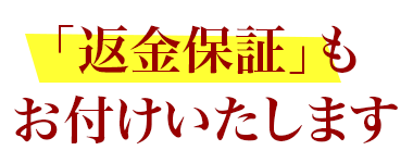 「返金保証」もお付けいたします